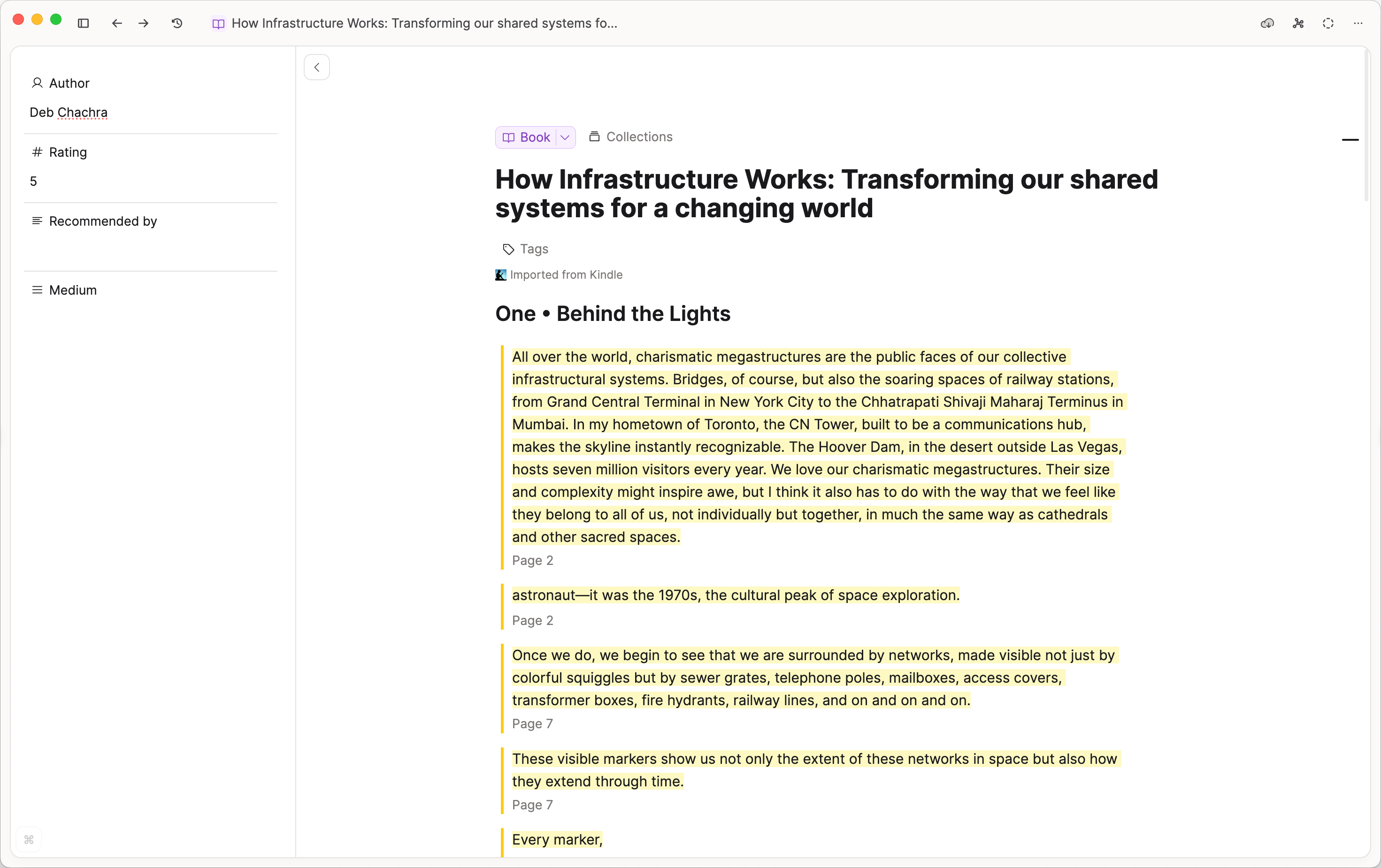 Example Kindle Import