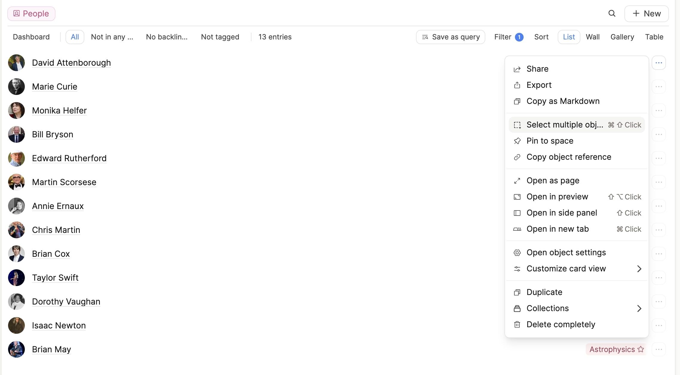 Open from object type