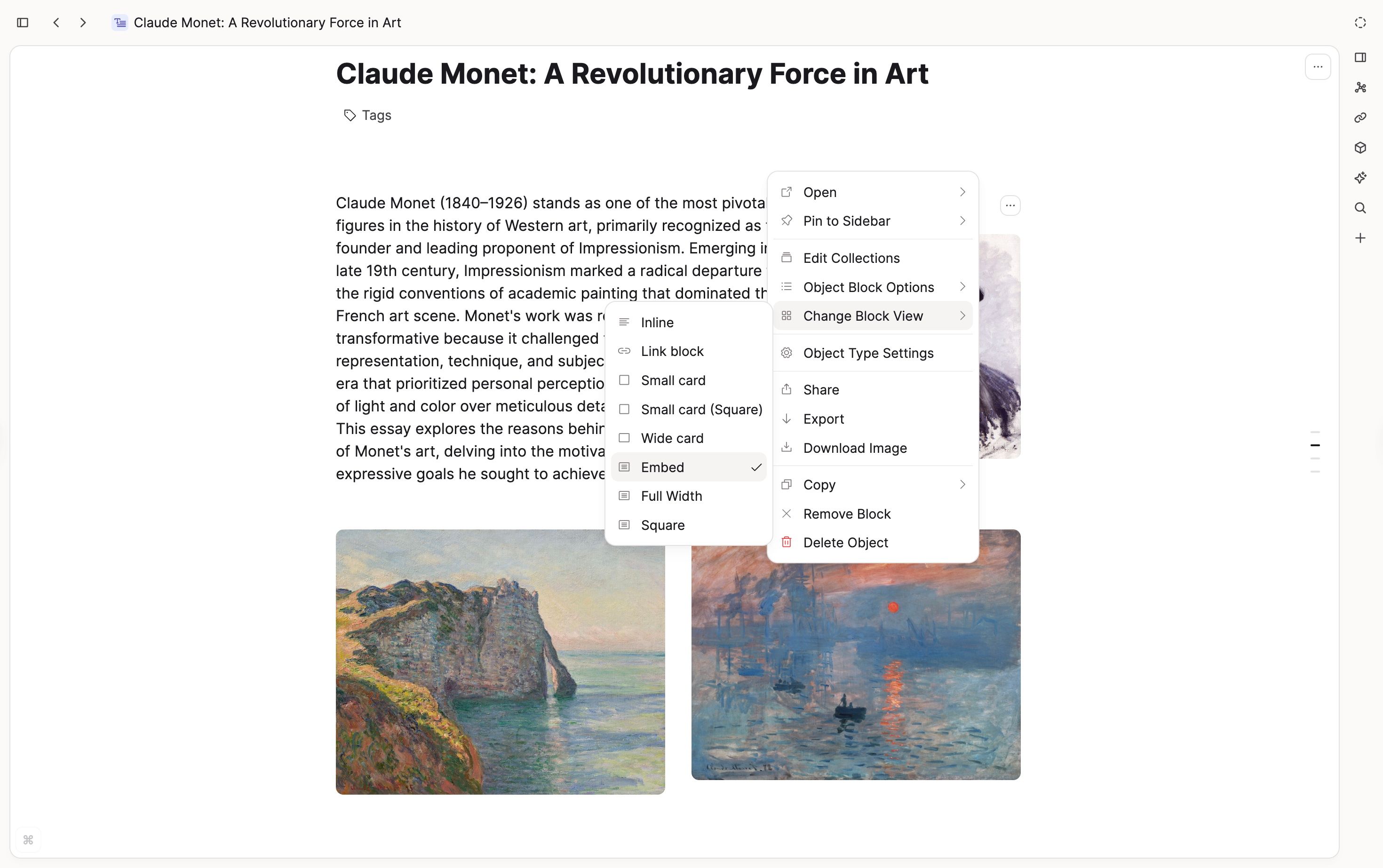 Image view options
