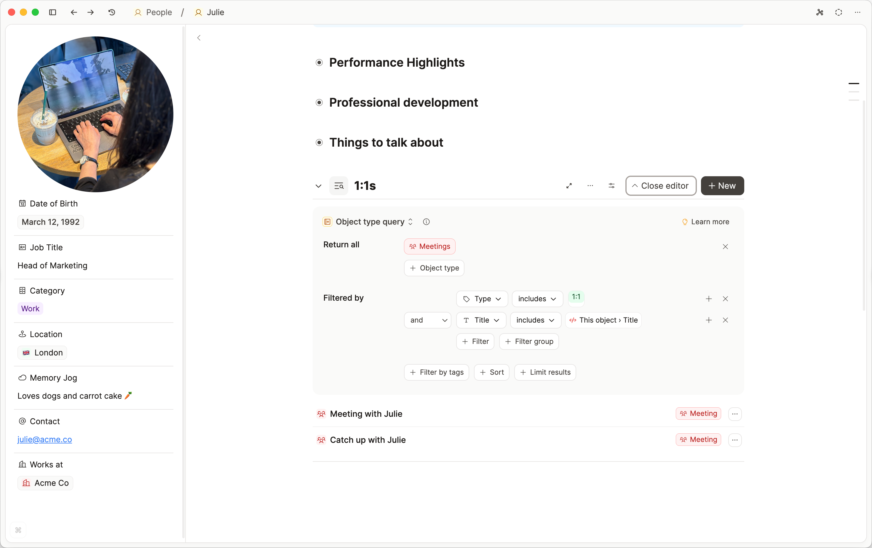 Variable query set up