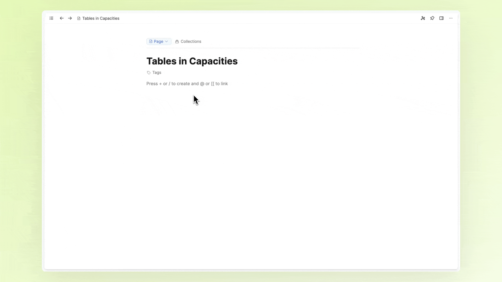Create and edit table